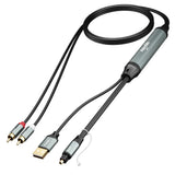 Unidirectional 2 RCA Input to SPDIF/Toslink Output Optical Adapter Cable 4 Ft...