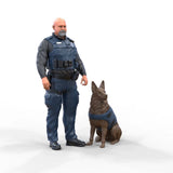 1/64 Miniature Figure K9 Policeman Dog Scene Props Mini Dolls Model For Cars