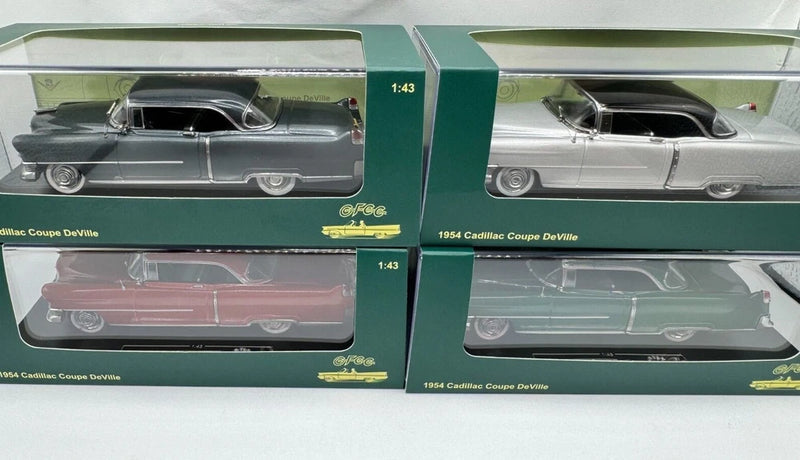 1954 Cadillac Coupe Deville die-cast alloy car model in green retail box