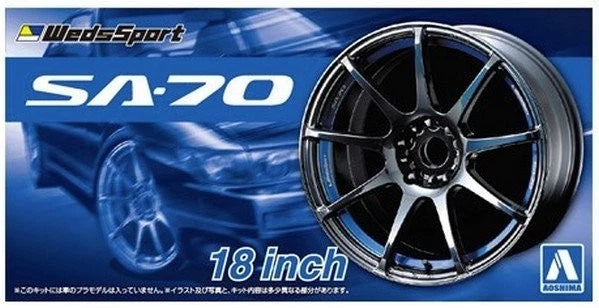 Aoshima 1/24 Model Car Tuned Parts(72)Weds Sport SA-70 18"inch Wheels&Tires Set