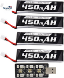 4 Pack 1S 3.8V 450Mah 80C Lipo Battery with PH2.0 Plug Compatible with S Free St