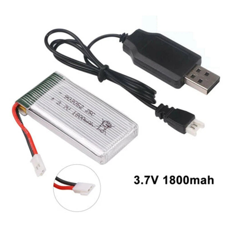1PC 1800mah Lipo Battery 3.7V 25C  XH2.54 w/ USB Charger for RC Quadcopter Drone