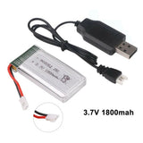 1PC 1800mah Lipo Battery 3.7V 25C  XH2.54 w/ USB Charger for RC Quadcopter Drone