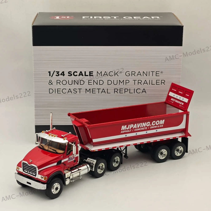 FIRST 1/34 Granite & Round End Dump Trailer 19-4187 DIECAST Model Truck