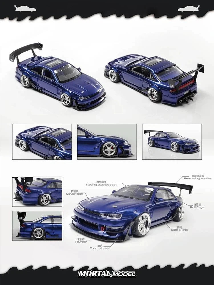 MORTAL 1:64 for S14 GT-SPEC V1 SEIJI OOKAWARA Diecast Car Model Collectible Gift