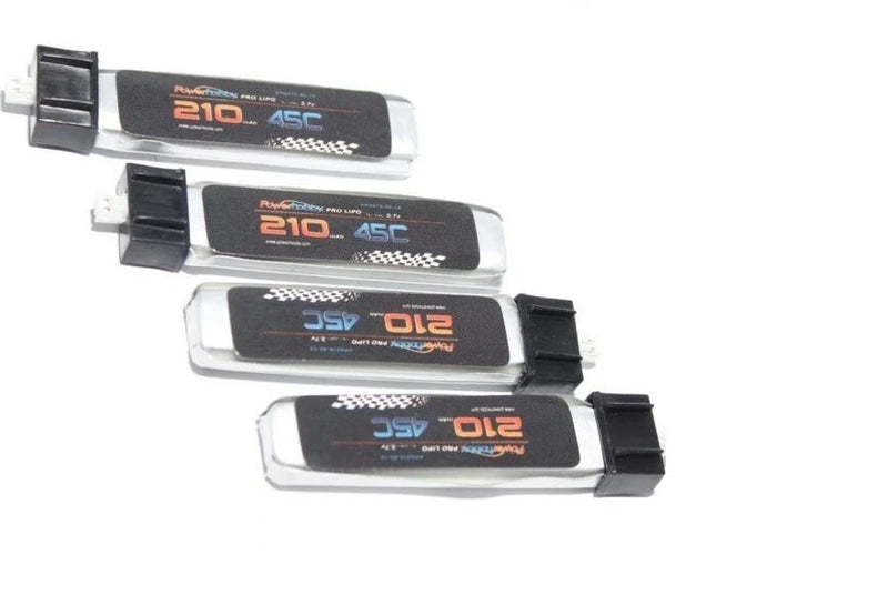 Power Hobby 3.7V 210mAh 1S 45C Lithium Polymer Batteries (4pcs) PHB1S21045C Battery