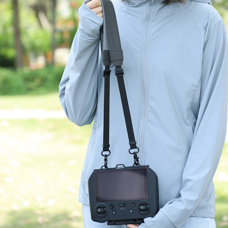 Adjustable hanging strap with buckle for remote controller, gray and black