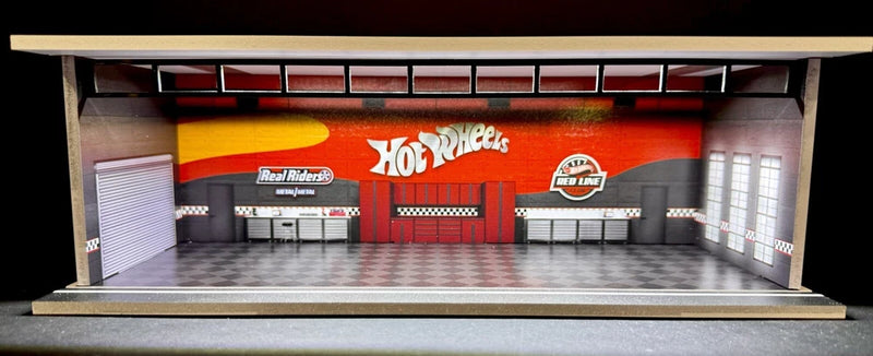 HW RLC Interior Garage Theme 1/64 Scale Garage Diorama with LED Lighting!