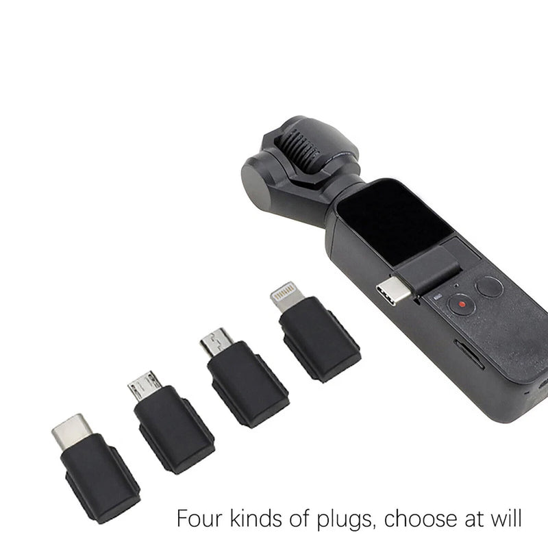 Smartphone adapter with multiple plug types and connectors, black