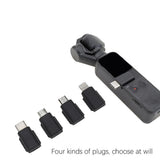 Smartphone adapter with multiple plug types and connectors, black