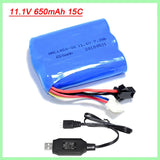 11.1V 650mAh 15C Lipo Battery SM-2P plug for RC Model Buggy Car Truck Speed Boat Battery