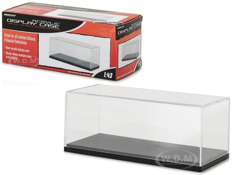TALL ACRYLIC DISPLAY CASE & PLASTIC BASE FOR 1/43 SCALE MODELS GREENLIGHT 55023