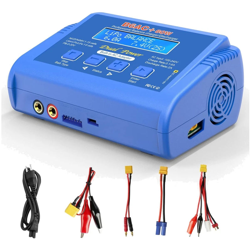 Balance Charger Discharger 80W 6A for RC Smart Batteries Battery