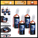 Zeee 3S 450mAh 11.1V 50C LiPo Battery with JST Plug 4 Pack