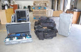 video production equipment - rolling Coachcom chest 3 - Panasonic video cameras