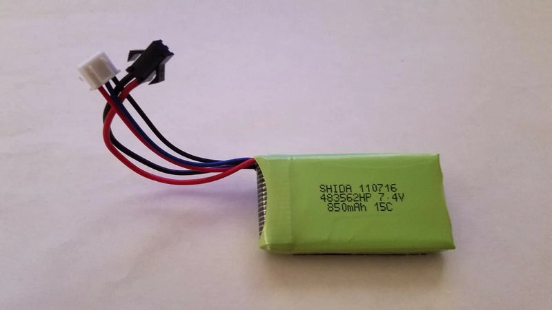 Green RC Li-Poly rechargeable battery pack with wire leads and SM plug
