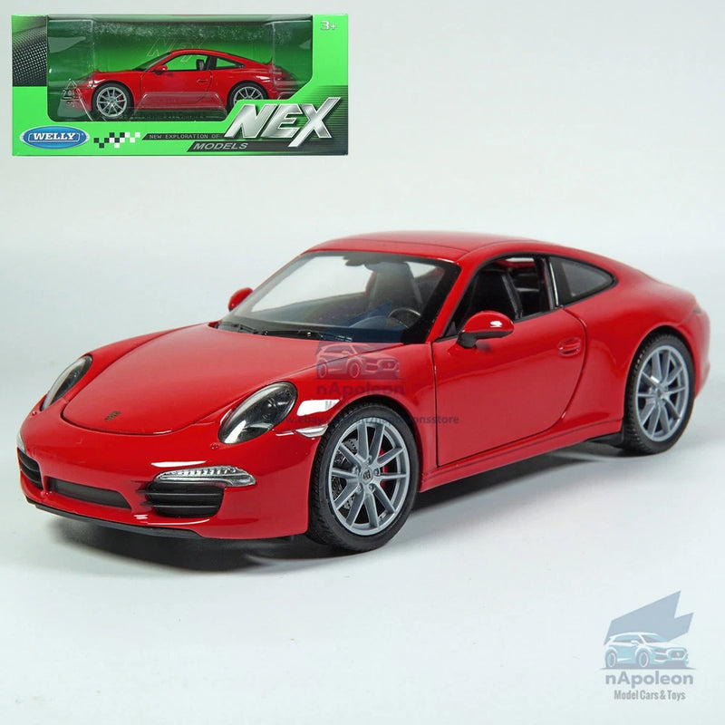 1:24 Porsche 911(991) Carrera S Model Car Diecast Vehicle Collection Gift Red