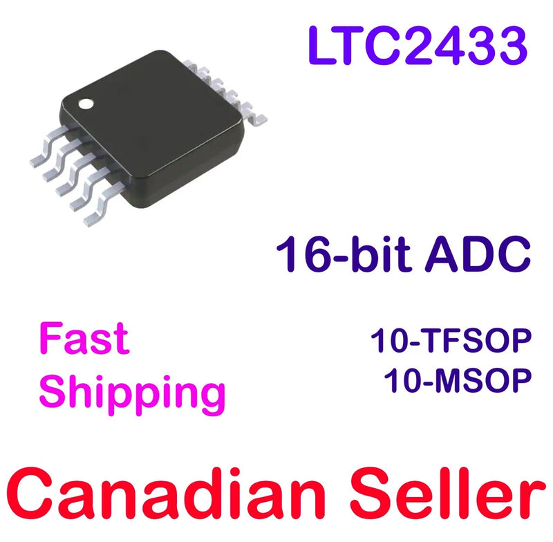 LTC2433-1 ADC 16Bit Analog to Digital Converter Differential Input 10-MSOP IC AD