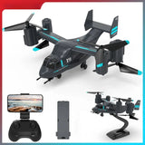 Helicopter Drone 480P Camera Fighter Land Air Mode Aircraft Brushless RC Drones