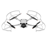 Drone propeller guard set with white frame and four black propellers