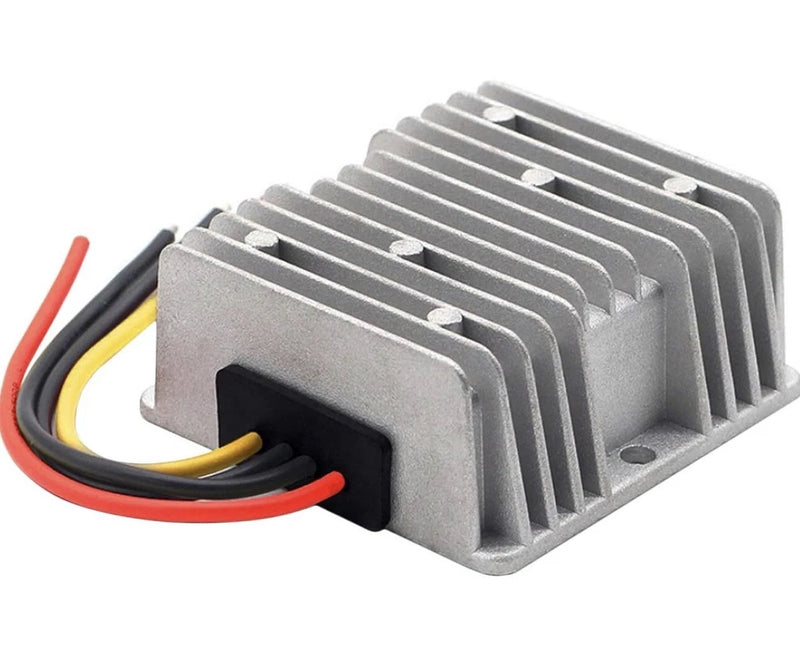DC 12V to 19V step-up boost converter with metal heatsink and wire leads