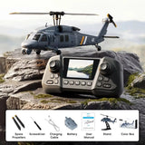 8K HD RC Helicopter 4CH 2.4GHz 6-Axis Gyro Altitude Hold w/ Screen