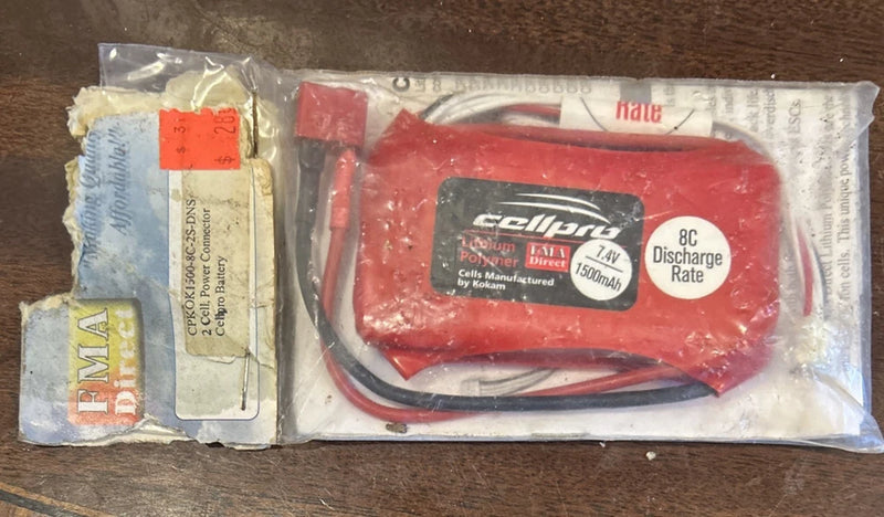 CELLPRO  1500mAh 2S 7.4V 8C LiPo Battery Pack  RC car plane CPKOK1500-8C-2S-DNS Battery