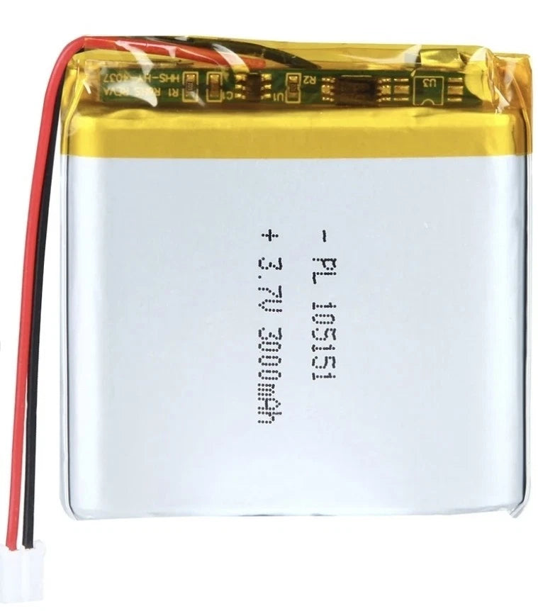AKZYTUE 3.7V 3000mAh Lipo Battery 105151 PH2.0 JST Connector Battery