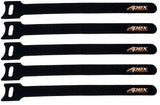 Black hook-and-loop battery straps, 5-pack, with Apex branding