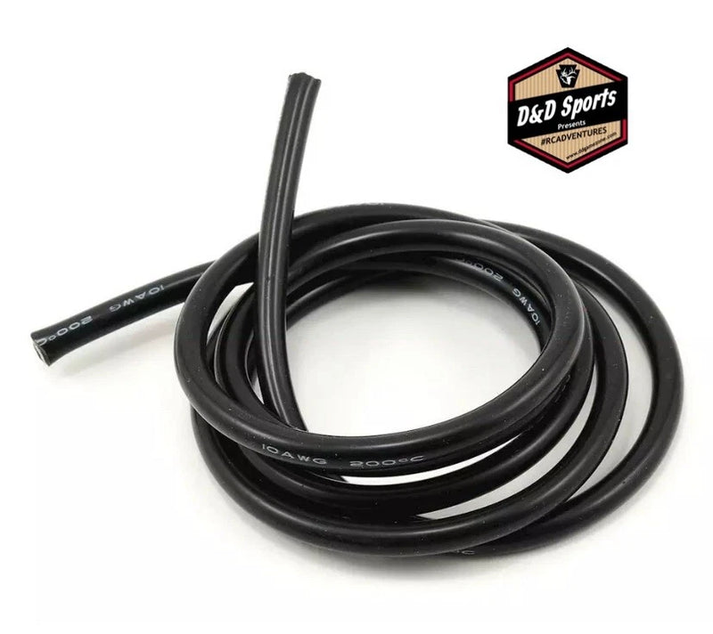 ProTek RC PTK-5611 10awg Black Silicone Hookup Wire (1 Meter) Battery