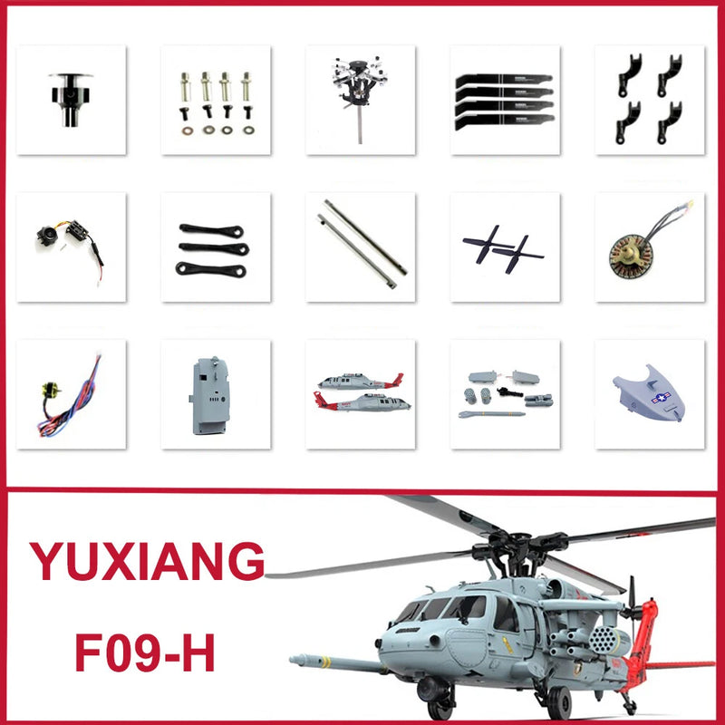 YUXIANG F09-H RC Helicopter Parts Fuselage Shell Servo Motor ESC Blade Shaft