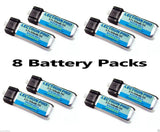 8-pack Lectron Pro 3.7V 160mAh 1S 25C LiPo battery packs with black connectors