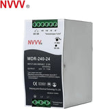 WDR-240-24 24V, Input:180~550VAC,Output:24VDC 10A, 240W Industrial DIN Rail