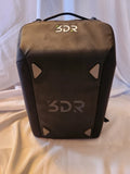 3DR smart drone backpack with front logo, top handle, dark fabric