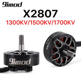 Black brushless RC motor with 4mm shaft and circular mounting plate