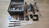 4K drone kit with hard carry case, drone, propellers, batteries and accessories