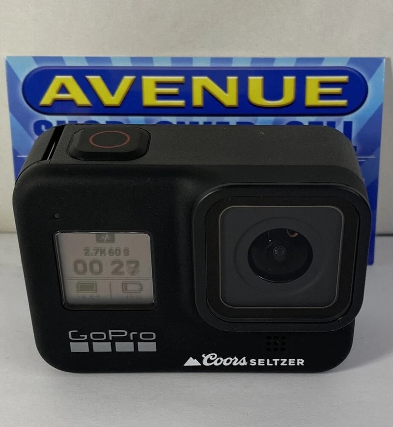 GoPro HERO8 Black action camera with front lens and status screen