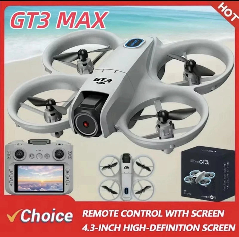 RC drone with dual cameras and 4.3 in remote screen
