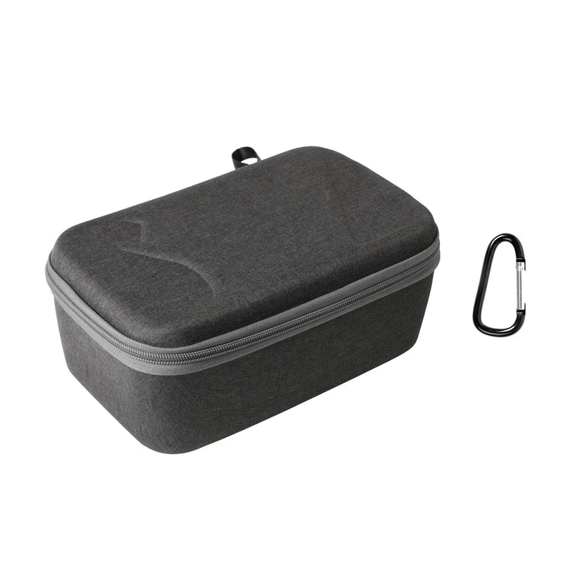 Shockproof hard case, dark gray fabric with zipper and carabiner hook