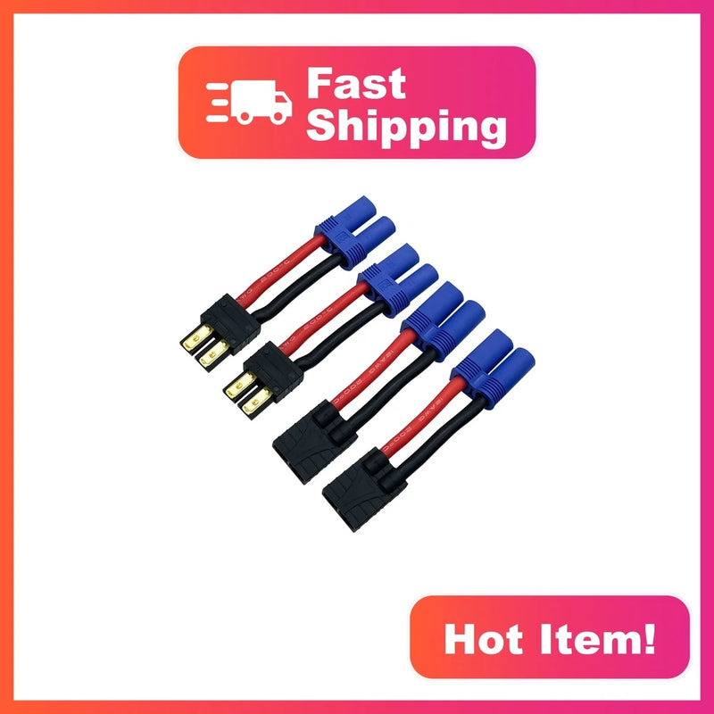 EC5 lipo battery connector adapter, two pairs, red/black wires with gold pins