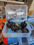 Silver brushless outrunner motor and connectors with gear parts in plastic case