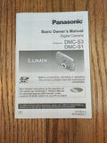 Panasonic LUMIX DMC-S3 & DMC-S1 Manual Only Instruction Book