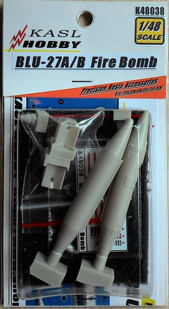 1/48 scale BLU-27A/B fire bomb resin accessories set in retail box, gray bombs visible