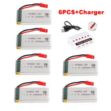 6x 3.7V 1800mah 25C JST Plug Lipo Battery +6Port Charger For RC Quadcopter Drone Battery