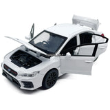 1:30 Subaru WRX STI Model Toy Car Diecast Toy Vehicle Doors Open Pull Back White