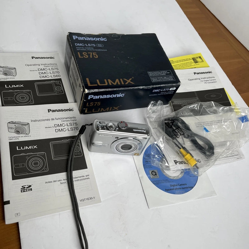 Panasonic LUMIX DMC-LS75 7.2MP Digital Camera w/ Box & Manual  - WORKS SEE VIDEO