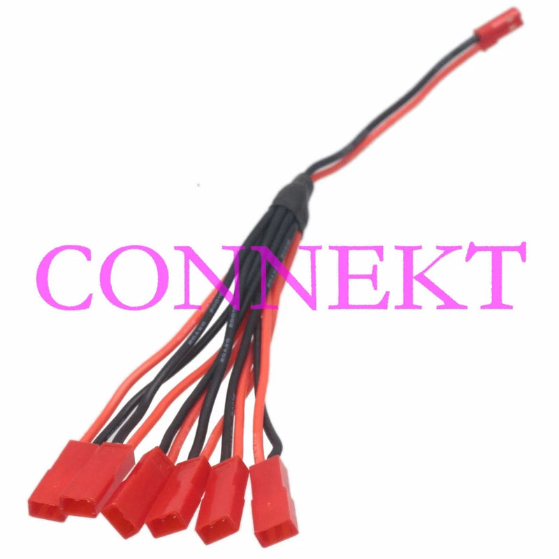 JST 1 Male to 6 Female Parallel Charger cable for B6 Lipo Battery