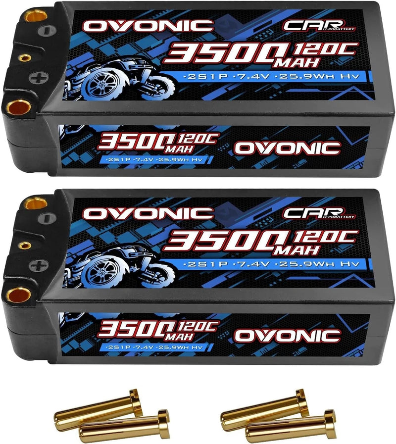 2S HardCase Lipo Battery 7.4V 3500mAh 120C with 5.0 Bullet Dean T Connector