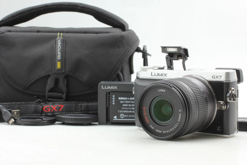 English OK [N MINT] Panasonic Lumix DMC-GX7 Silver 14-42mm Lens Kit From JAPAN