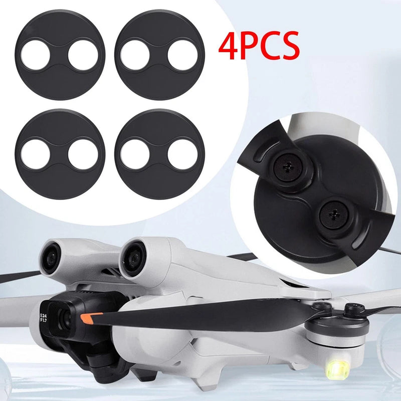 Set of four black circular motor covers for DJI Mini 3 Pro drones